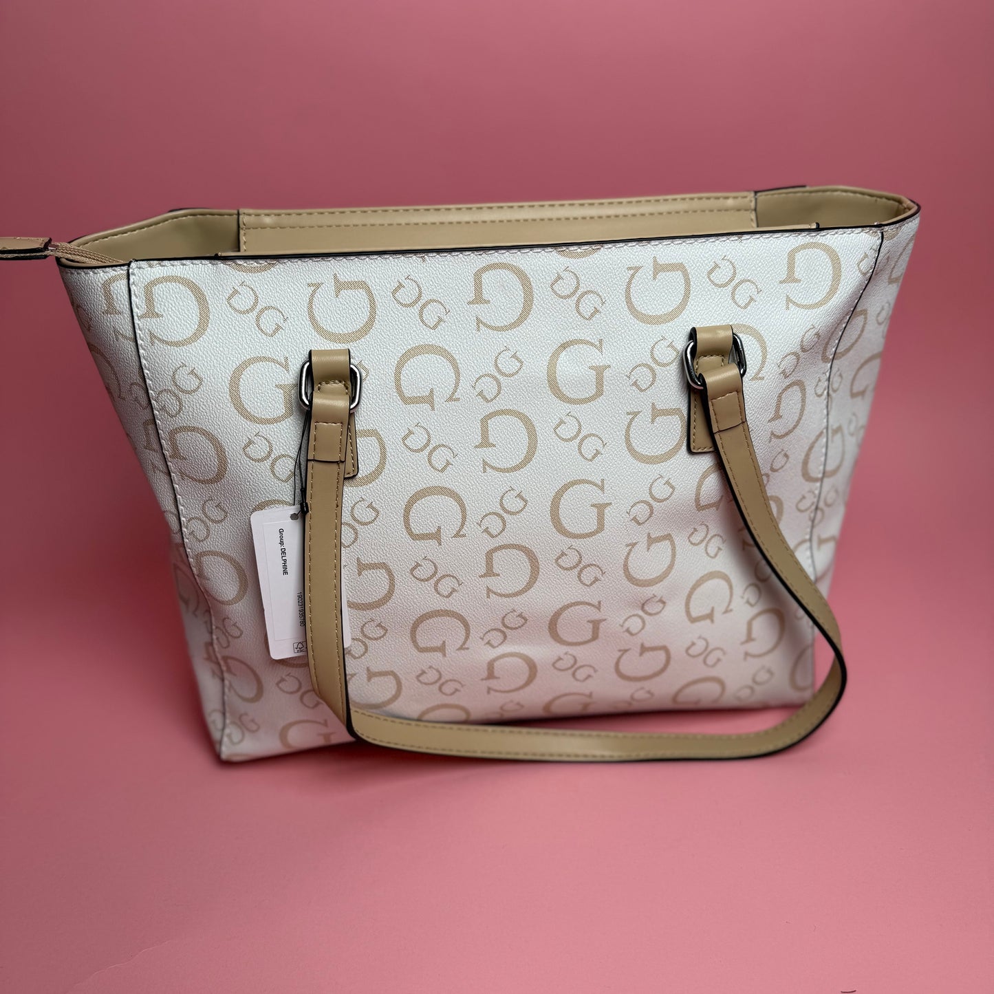 TOTE DELPHINE BEIGE/BLANCO - GUESS