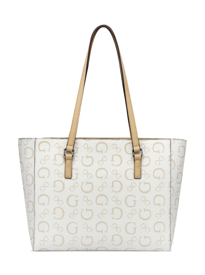 TOTE DELPHINE BEIGE/BLANCO - GUESS