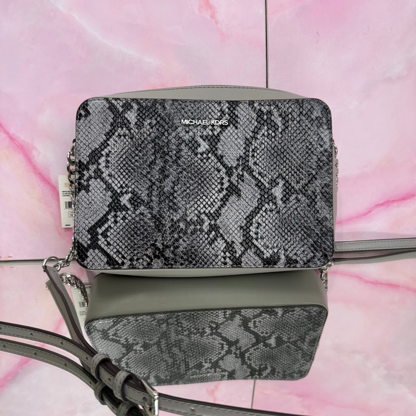BANDOLERA SERPIENTE GRIS - MICHAEL KORS