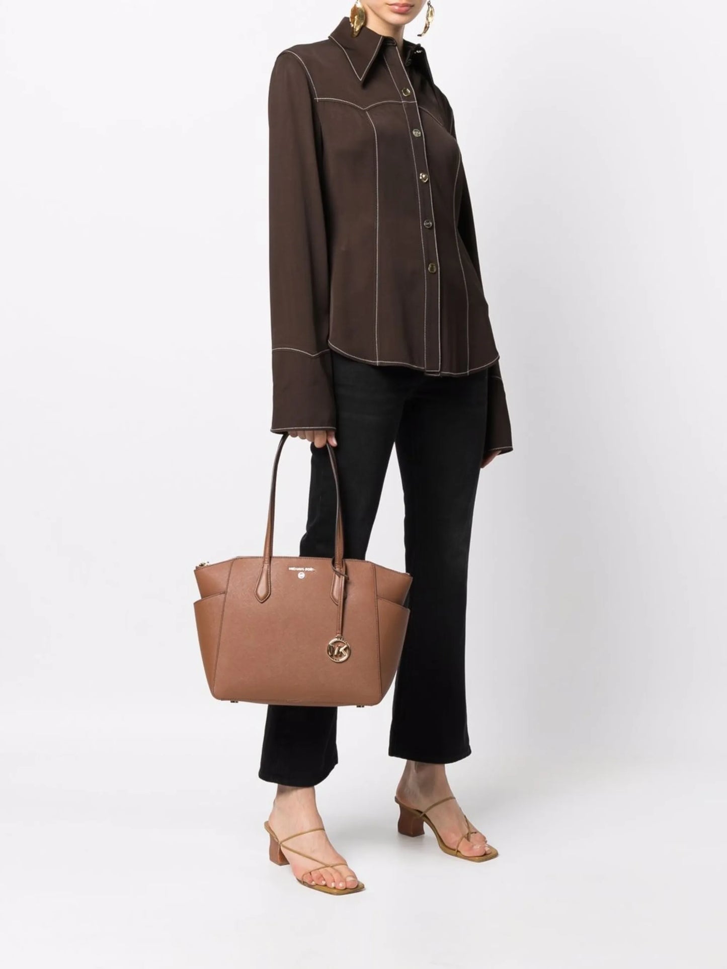 TOTE MARILYN CAFÉ CUERO - MICHAEL KORS