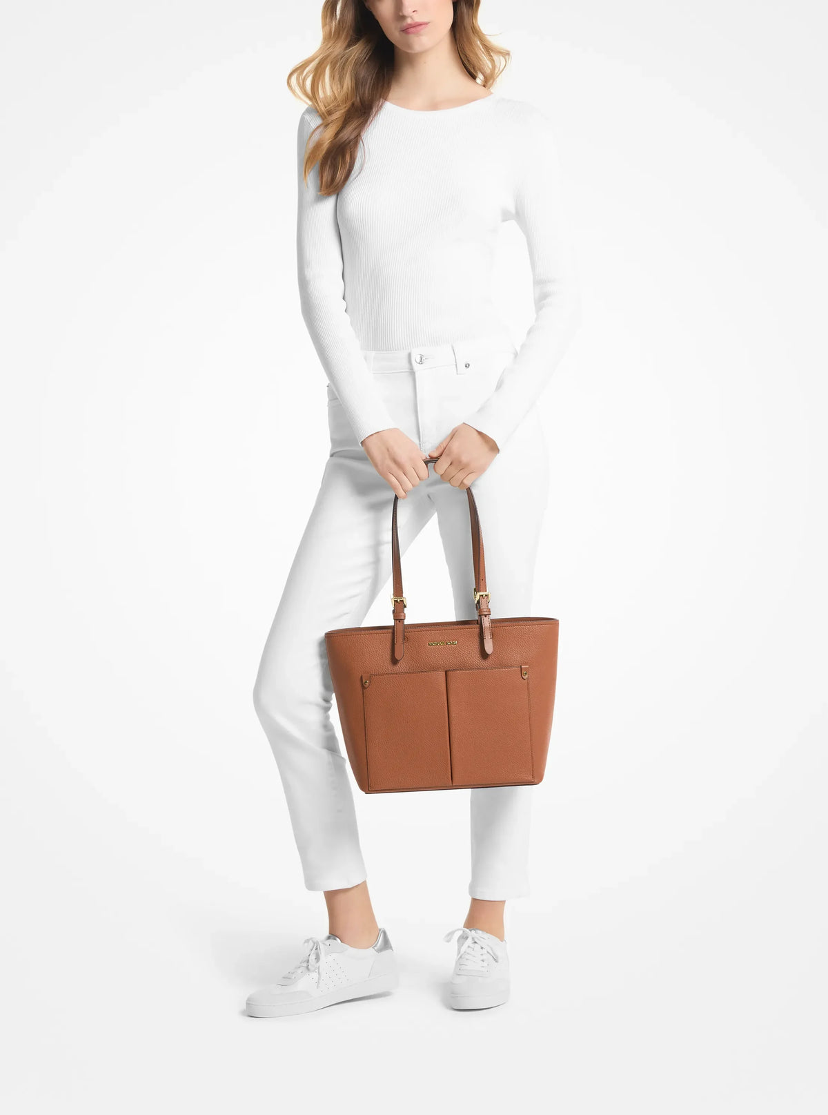TOTE JET SET MEDIANO CUERO CAFÉ - MICHAEL KORS
