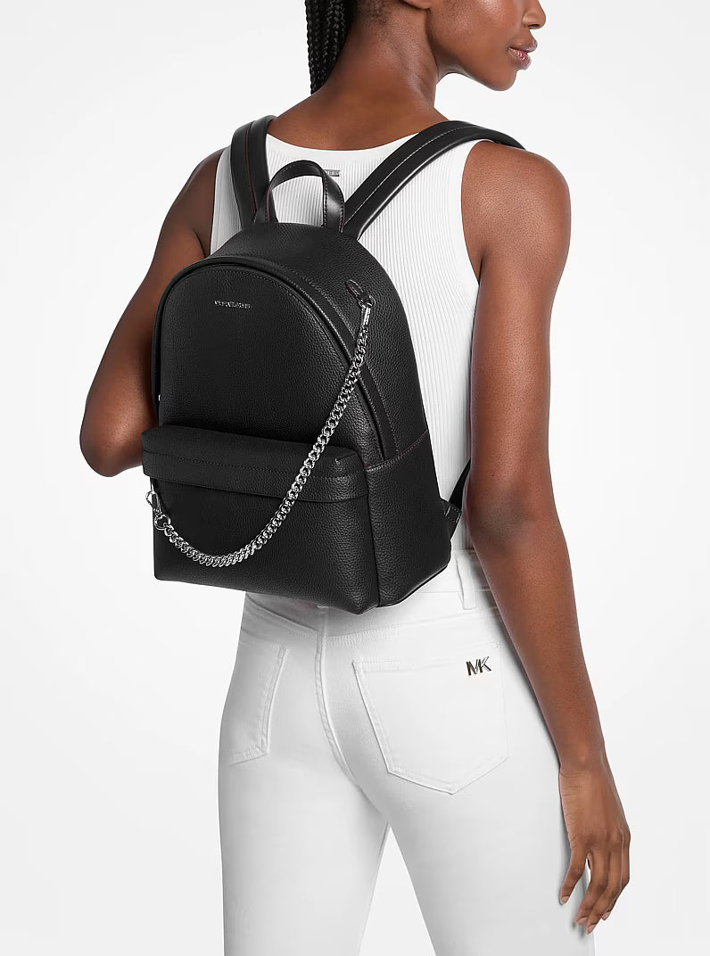 MOCHILA CUERO MEDIANA NEGRA - MICHAEL KORS