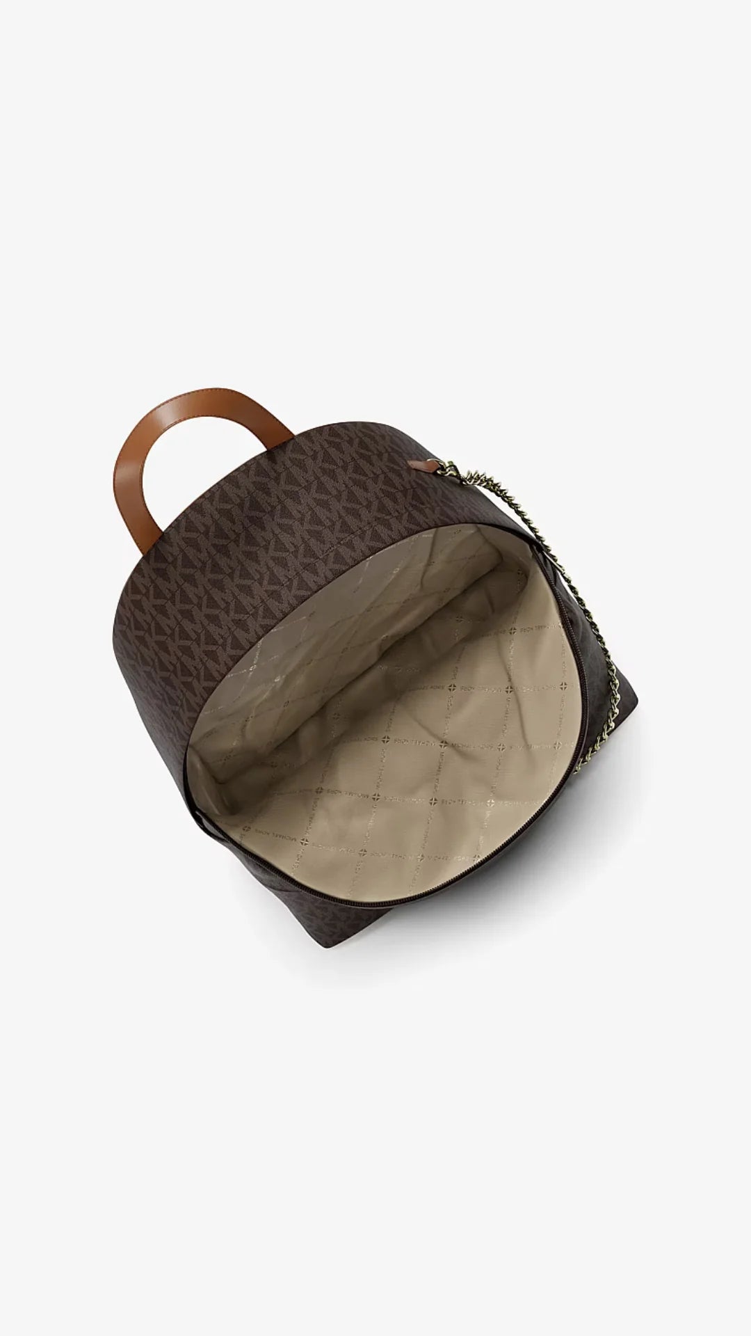 MOCHILA CUERO GRANDE NEGRA CAFÉ MK - MICHAEL KORS