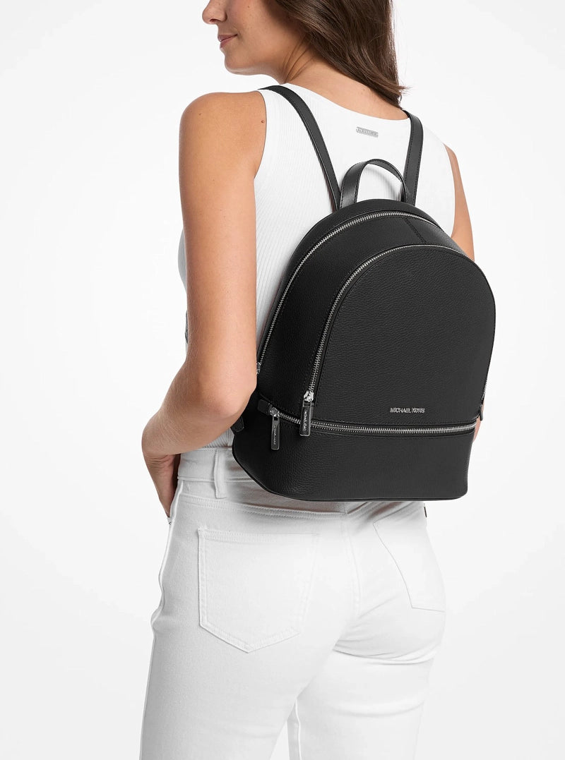 MOCHILA CUERO MEDIANA NEGRA - MICHAEL KORS