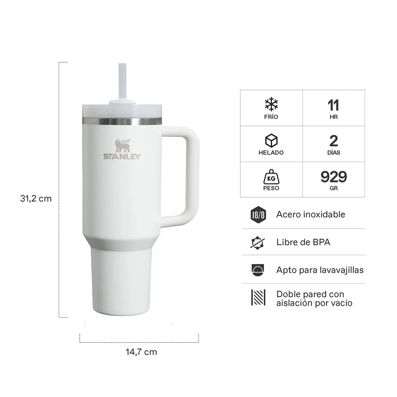 VASO TÉRMICO 1.18L COLOR BLANCO - STANLEY